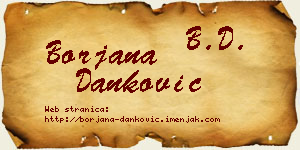 Borjana Danković vizit kartica